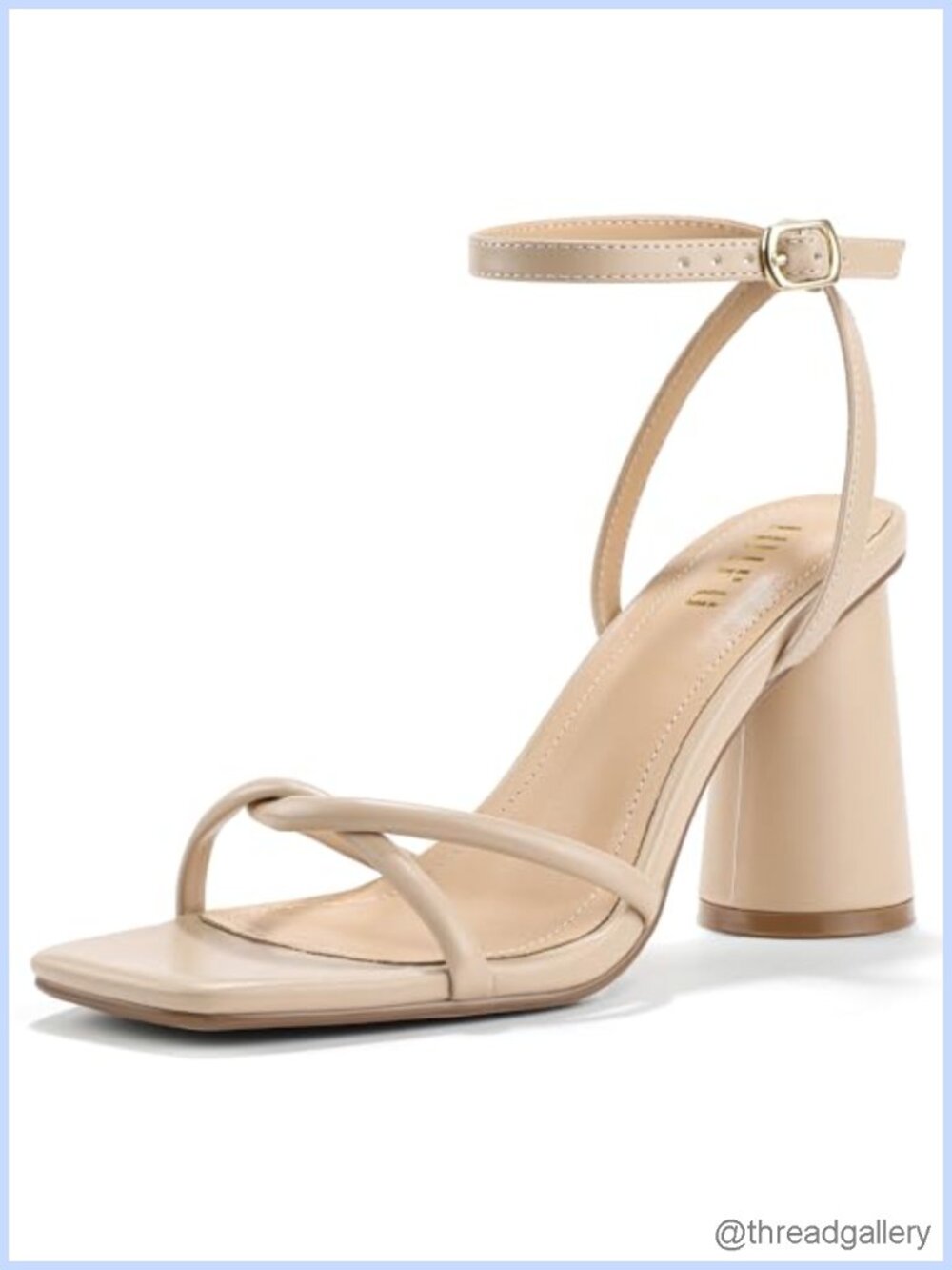 IDIFU Women's Chunky Block Heel Square Toe Ankle Strap Dress Sandals